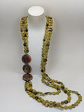 Collar Largo Multihilera de Cuentas de Madera